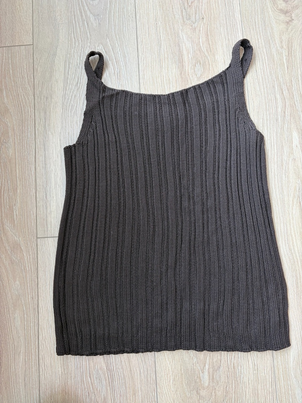 Brown Ann Taylor silk cable tank sweater size M
